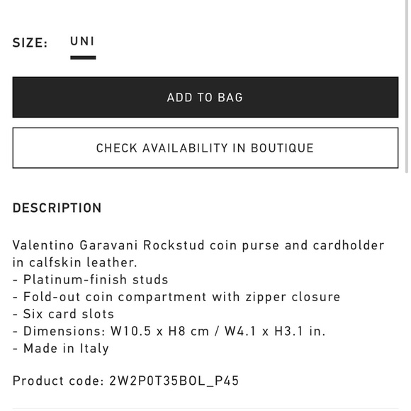 Valentino Garavani Rockstud Calfskin Cardholder - Picture 3 of 7